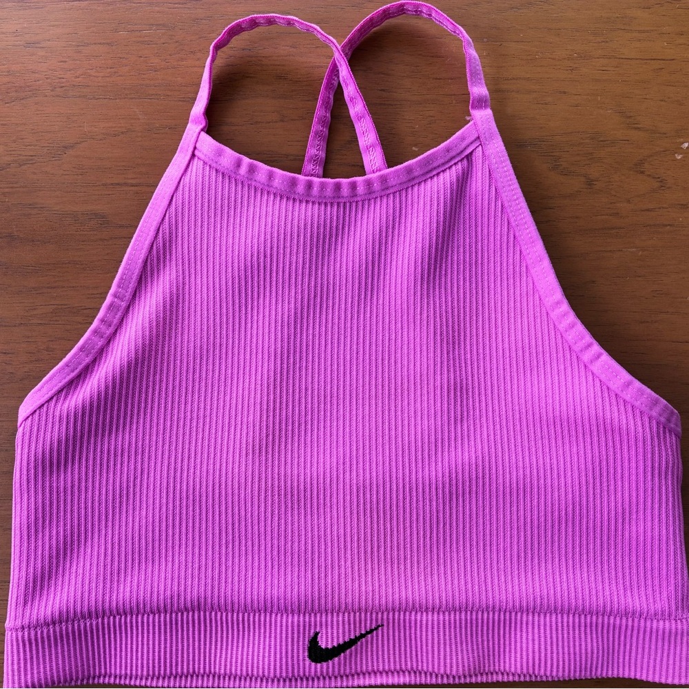 Nike pink ribbed sports bra size XXS like new